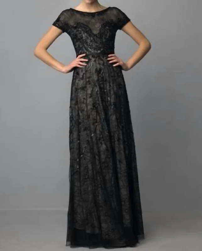 Weekend Deal draped dressLace Dress In Black