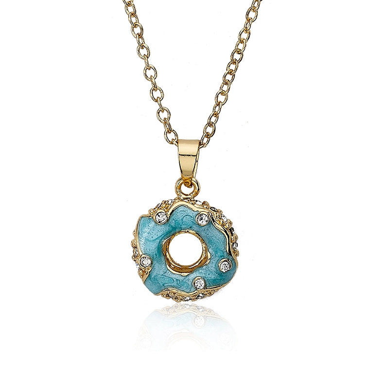 Massive Deals boho dressTwin Star Sparkle Light Blue Donut Necklace