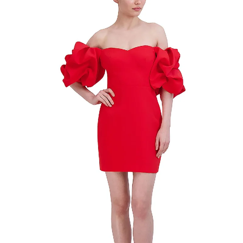 Daily Specials cocktail party dressBCBGMAXAZRIA Womens Off-The-Shoulder Mini Cocktail And Party Dress