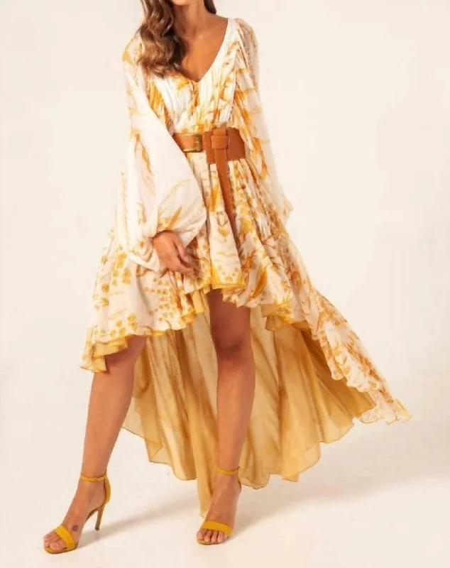 Exclusive Access chic wrap dressLeafs Asymmetrical Dress In Mustard