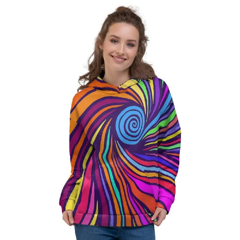 Instant Discount Abstract Psychedelic Colorful Wave Women's Hoodie
