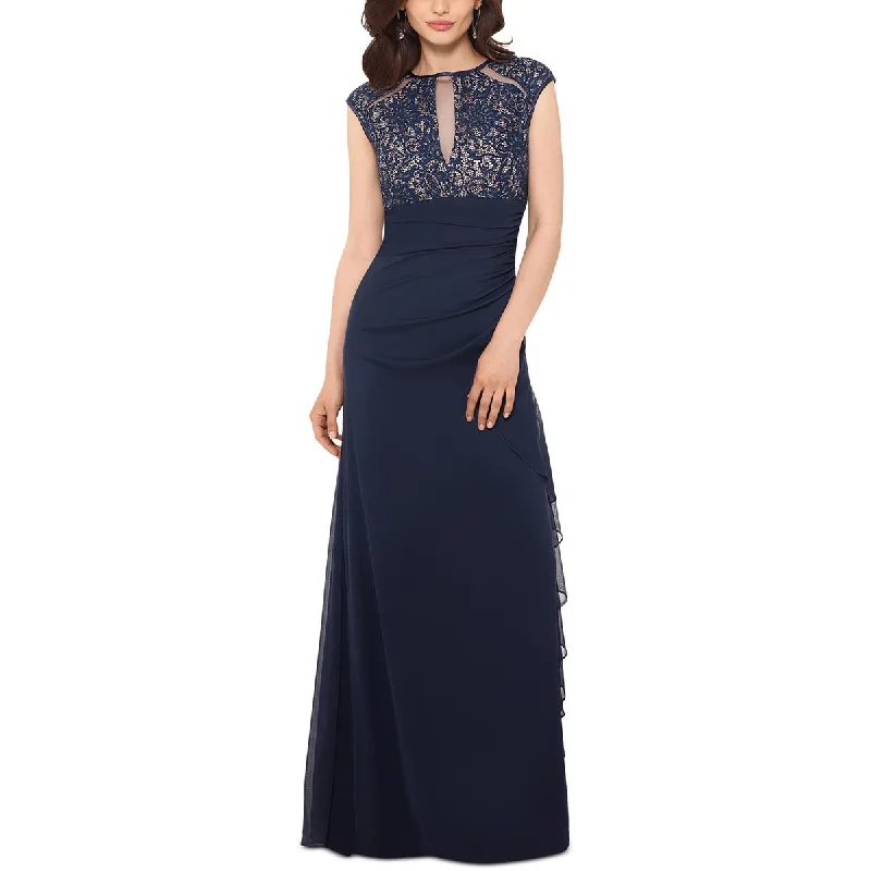 Unbeatable Prices stylish dressBetsy & Adam Womens Ruffled Maxi Evening Dress