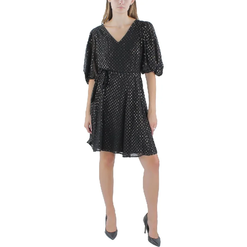 Limited Edition one-shoulder dressDKNY Womens Chiffon Foiled Fit & Flare Dress