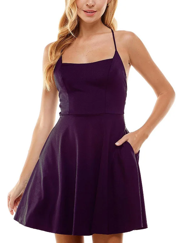 Unbeatable Prices fitted dressWomens Satin Mini Fit & Flare Dress