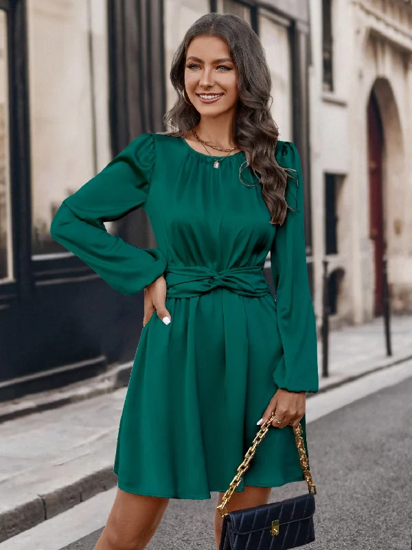 Clearance Items summer dressTwisted Round Neck Long Sleeve Dress