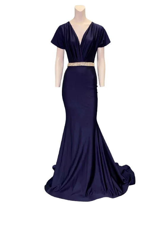 Doorbuster Deal sleeveless dressEvening Gown In Navy