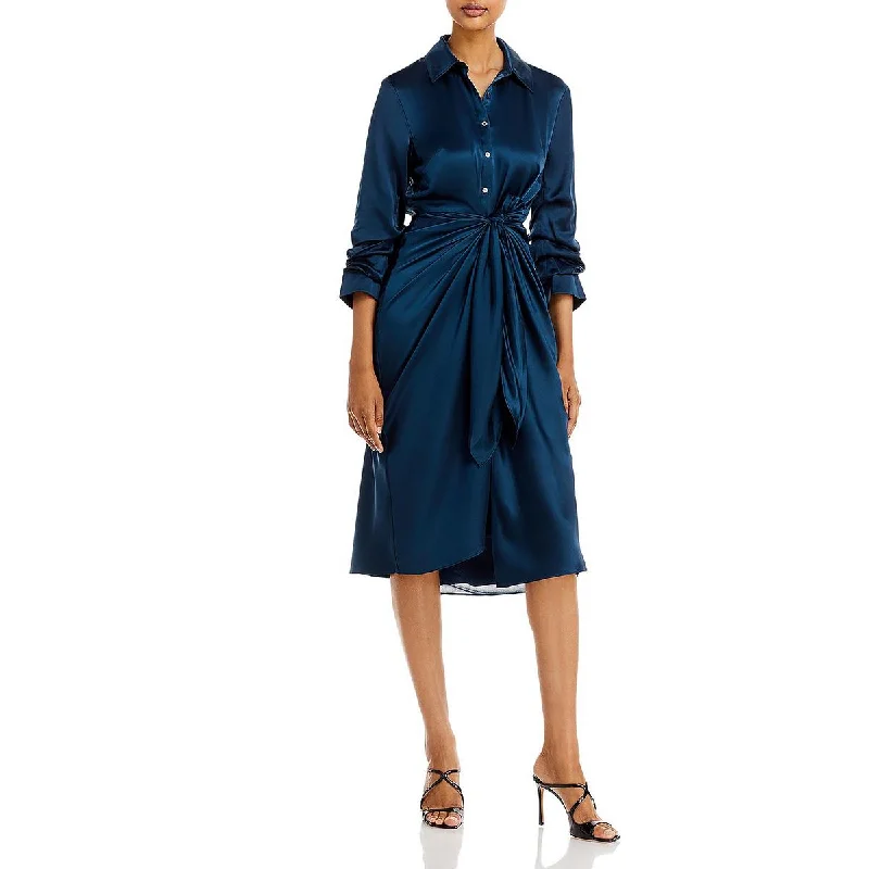 Flash Deals tiered dressCinq a Sept Womens Silk Maxi Shirtdress