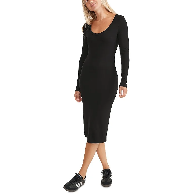 Limited Availability sleek dressMarine Layer Womens Scoop Neck Long Sleeve Midi Dress
