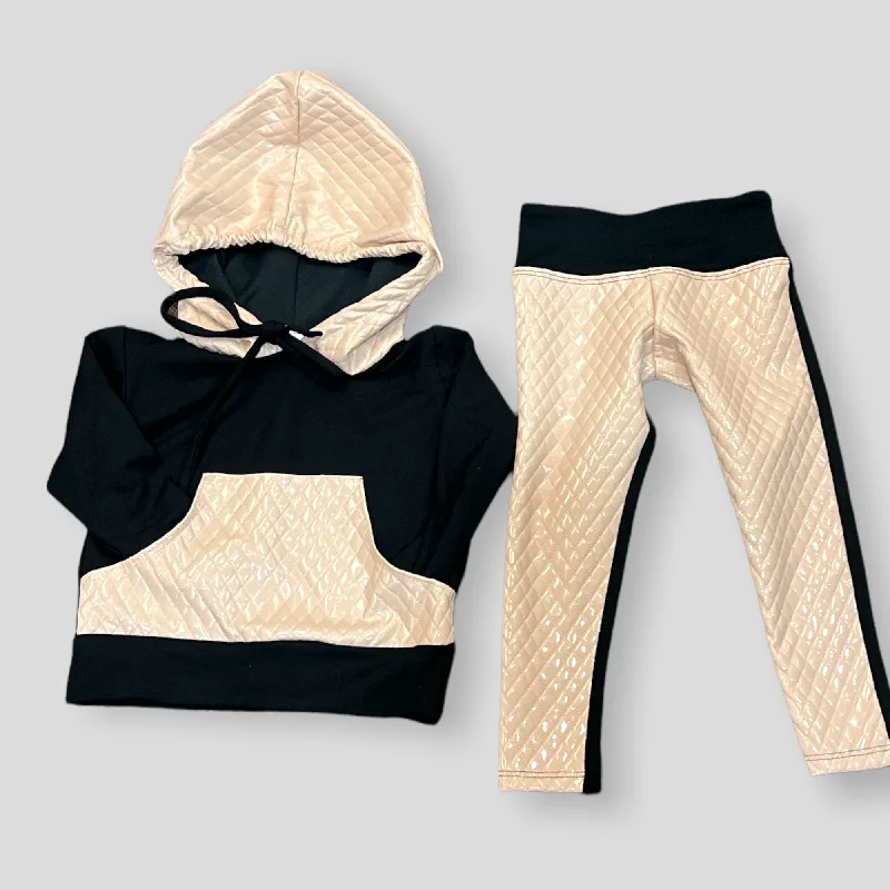 Price Rollback minimalistic dressBlack and Bone Quilted Hoodie Set