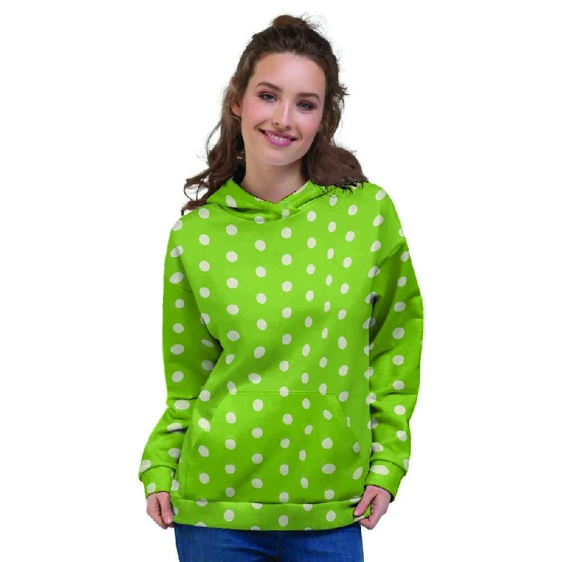 Sale Event Green And White Polka Dot Women's Hoodie