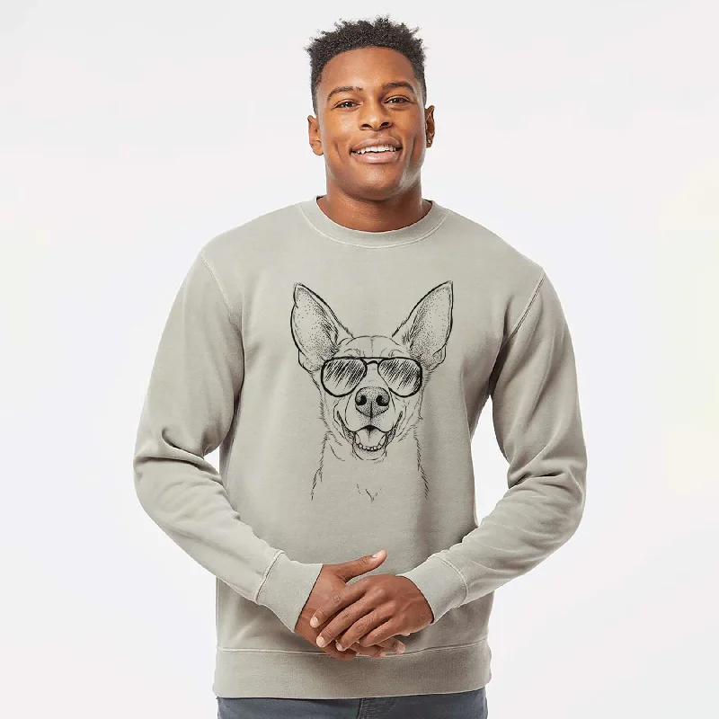 Weekend Special eco-friendly fitness hoodieAviator Rumley the Kelpie Mix - Unisex Pigment Dyed Crew Sweatshirt