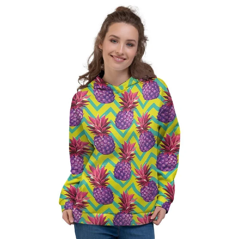 Seasonal Sale Geometric Hawaiian Pineapple Print Women's Hoodie