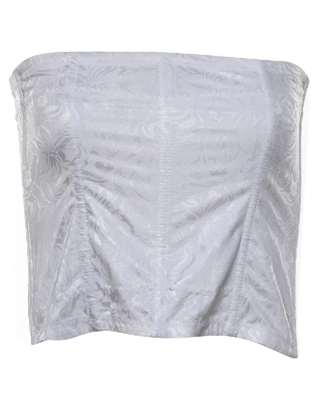 Price Cut trendy jacketJacquard Pattern White Corset - S