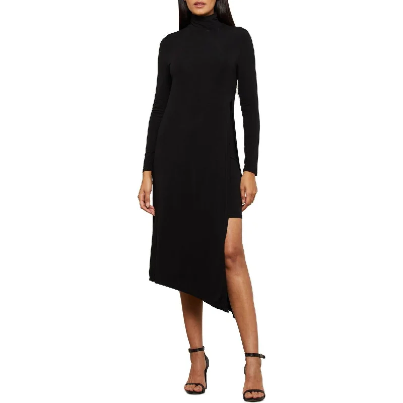 Stock Up and Save midi dressBCBGMAXAZRIA Womens Turtleneck Asymmetric Midi Dress