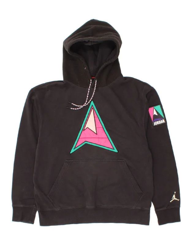Markdowns JORDAN Mens Standard Fit Graphic Hoodie Jumper Medium Black Cotton