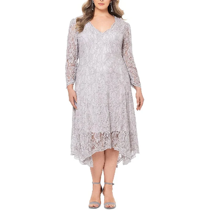 Deal Explosion summer dressBetsy & Adam Womens Lace Metallic Cocktail And Party Dress