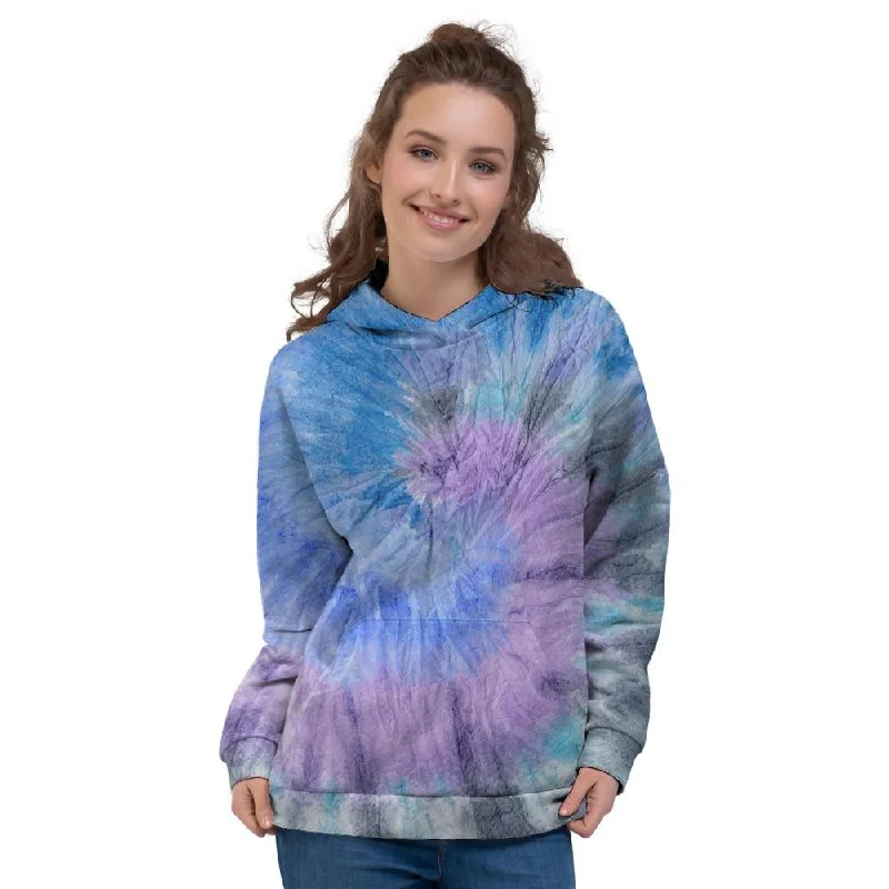 New Markdowns Black And Blue Tie Dye Women's Hoodie
