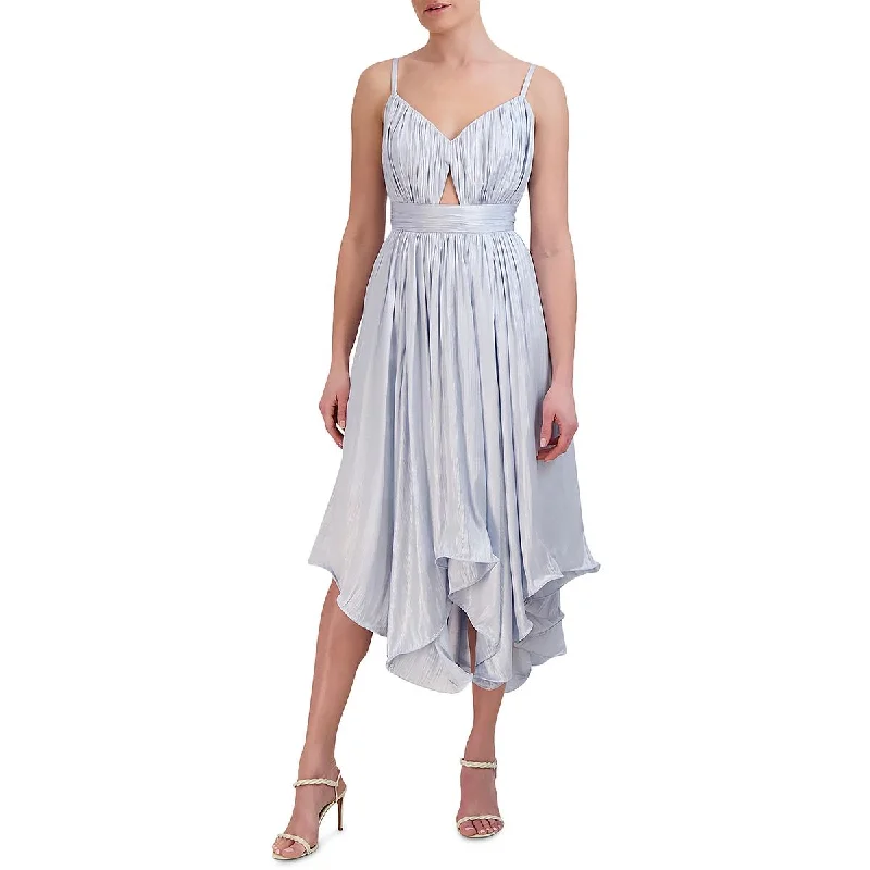 Final Markdown wrap-around dressBCBGMAXAZRIA Womens Below Knee Pleated Midi Dress