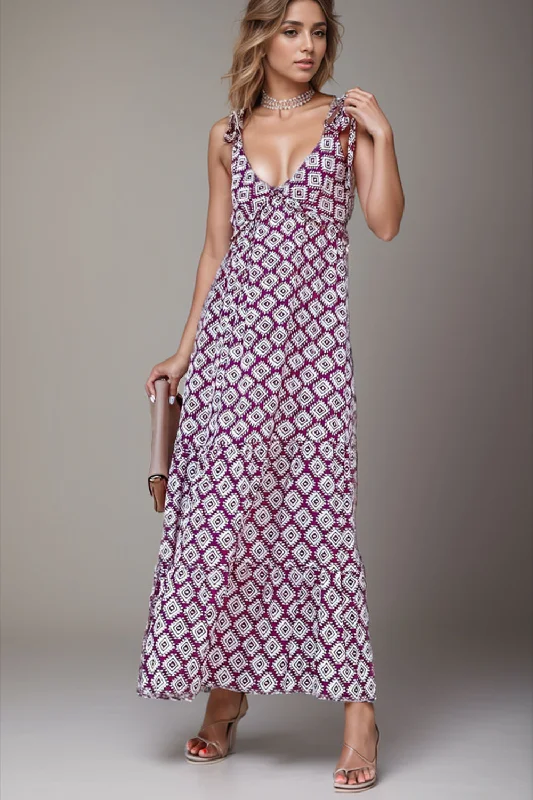 Fantastic Deals evening dressGeometric Tie Shoulder Dress