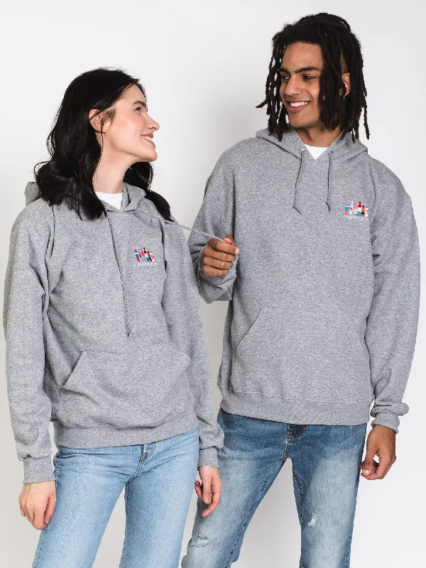 Don't Wait HOTLINE APPAREL UNISEX ESSENTIALONG SLEEVE EMBROIDERED HOODIE - GRY - CLEARANCE