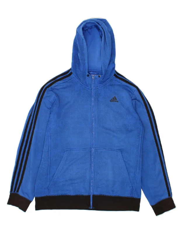 Referral Discount ADIDAS Mens Zip Hoodie Sweater Large Blue Cotton