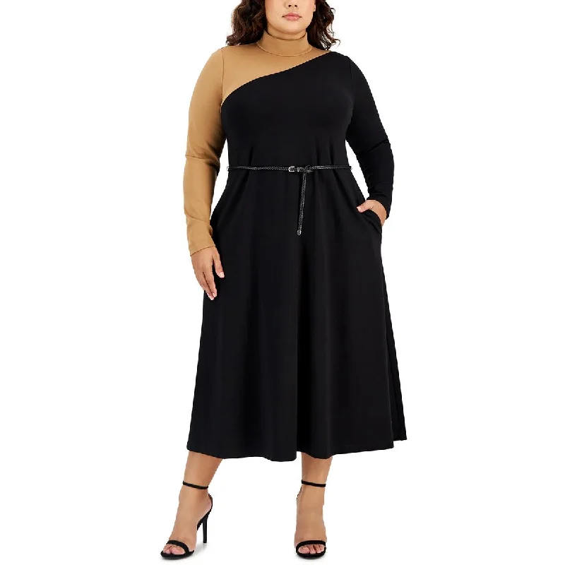 Bargain Bin casual knit dressAnne Klein Womens Plus Belted Long Maxi Dress