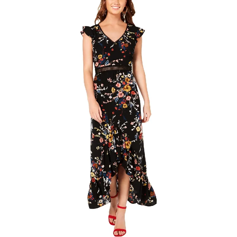 Online Exclusive wrap dressCity Studio Womens Juniors Floral Open Back Maxi Dress