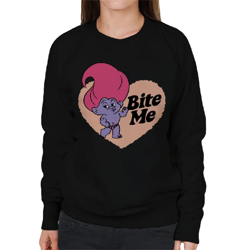 Limited Edition contemporary fitness sweatshirtTrolls Loveheart Bite Me Women's Sweatshirt Limited Edition contemporary fitness sweatshirtTrolls Loveheart Bite Me Women's Sweatshirt