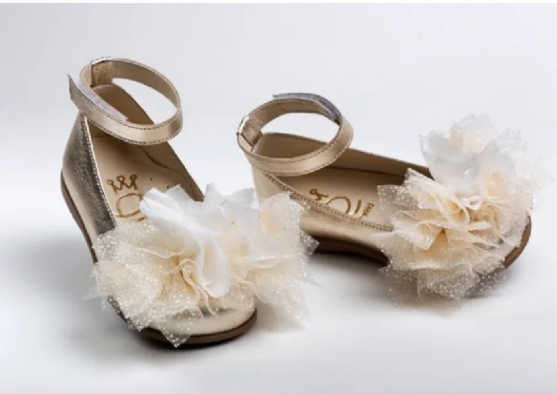 Stock Clearance midi dressEver Kid Gold Flat with Flower