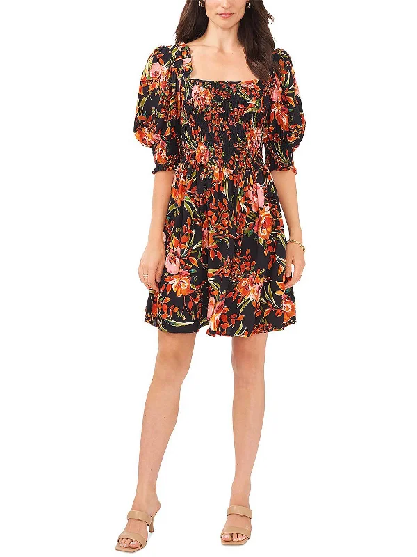 Don’t Miss Out flowy evening dressWomens Floral Mini Fit & Flare Dress