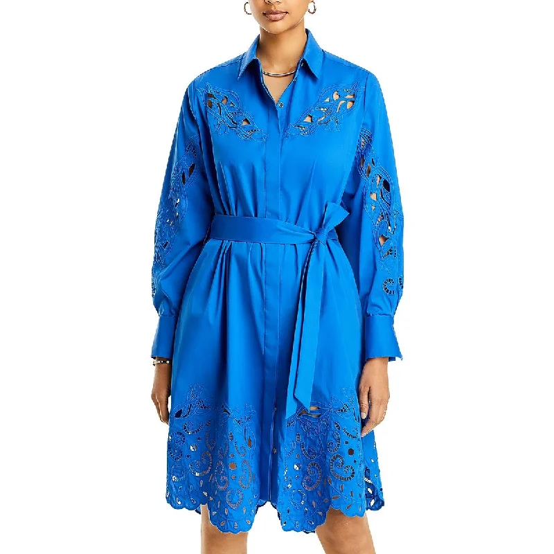 Deep Discounts fitted dressKobi Halperin Womens Melanie Cut-Out Knee-Length Shirtdress