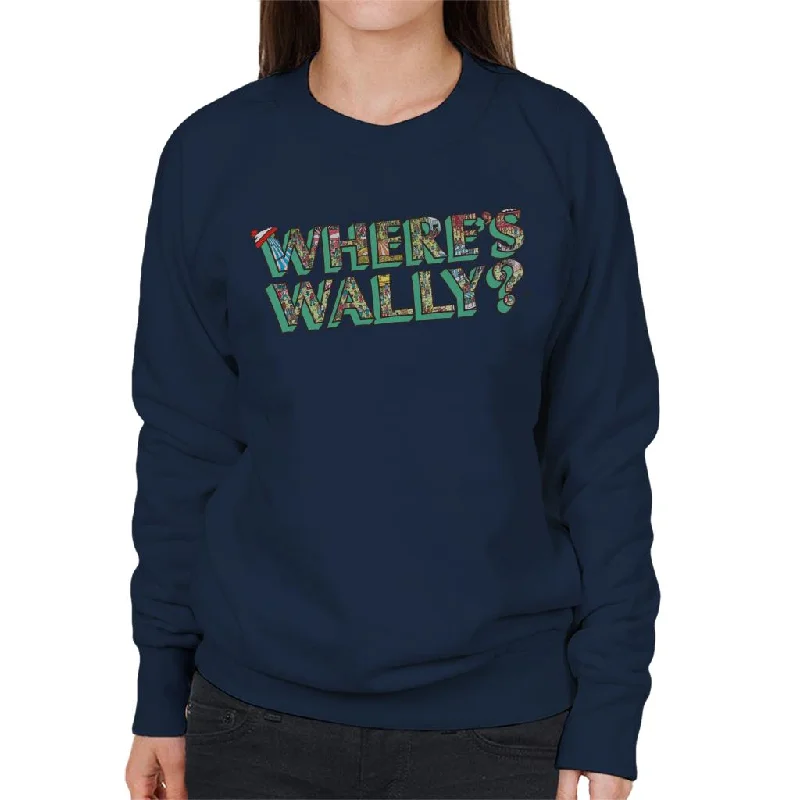 Special Discount luxury fitness sweatshirtWhere's Wally Funfair Illustration Text Women's Sweatshirt