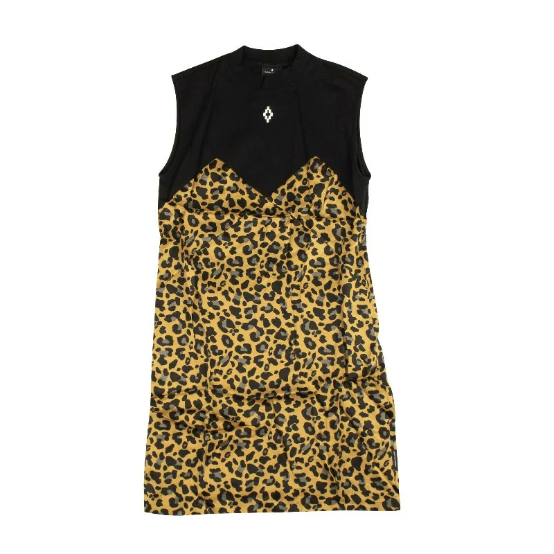 Fantastic Offers flowy dressBlack/Leopard Print Sleeveless Dress