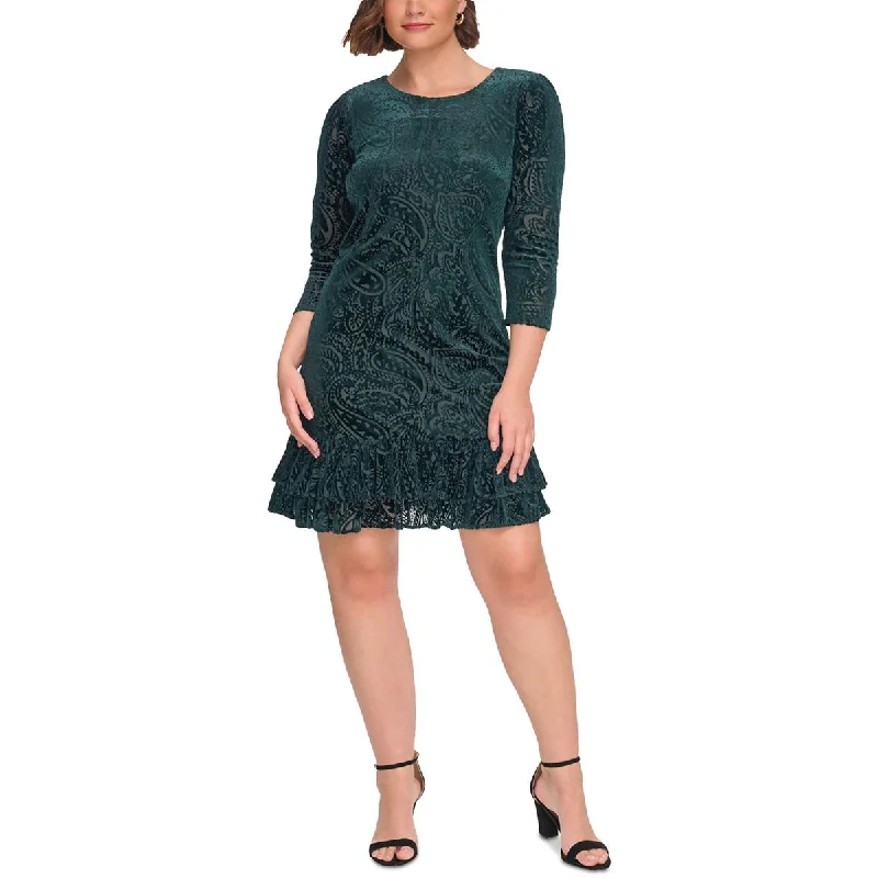 Unmissable Offer romantic dressTommy Hilfiger Womens Plus Velvet Burnout Cocktail And Party Dress