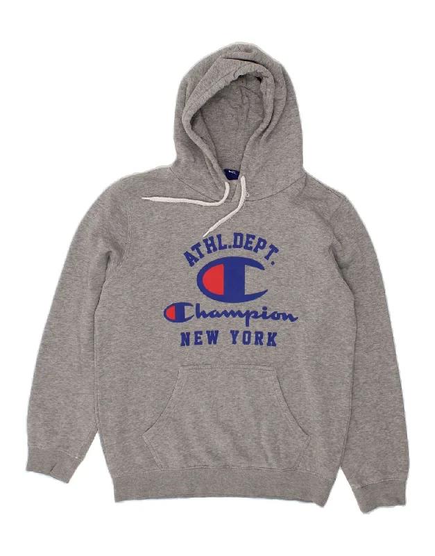 Early Bird Discount CHAMPION Mens Graphic Hoodie Jumper Medium Grey Cotton