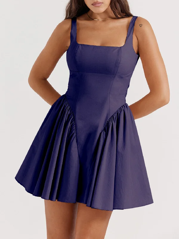 Daily Deals flowy maxi dressBackless Bow Detail Square Neck Mini Dress