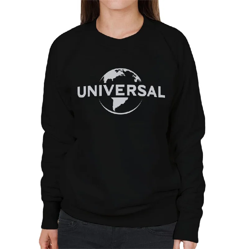 Online Only relaxed fit sports hoodieUniversal Pictures Black And White Logo Women's Sweatshirt