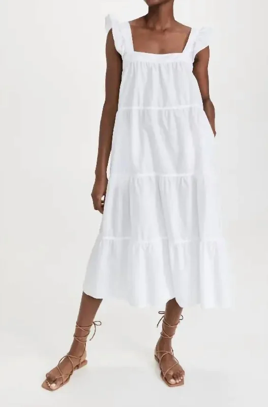 Discount Deals flowy evening dressCamille Easy Sundress In White