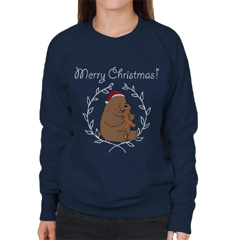 Act Fast functional sports hoodieWe Bare Bears Christmas Gingerbread Man Merry Xmas Women's Sweatshirt