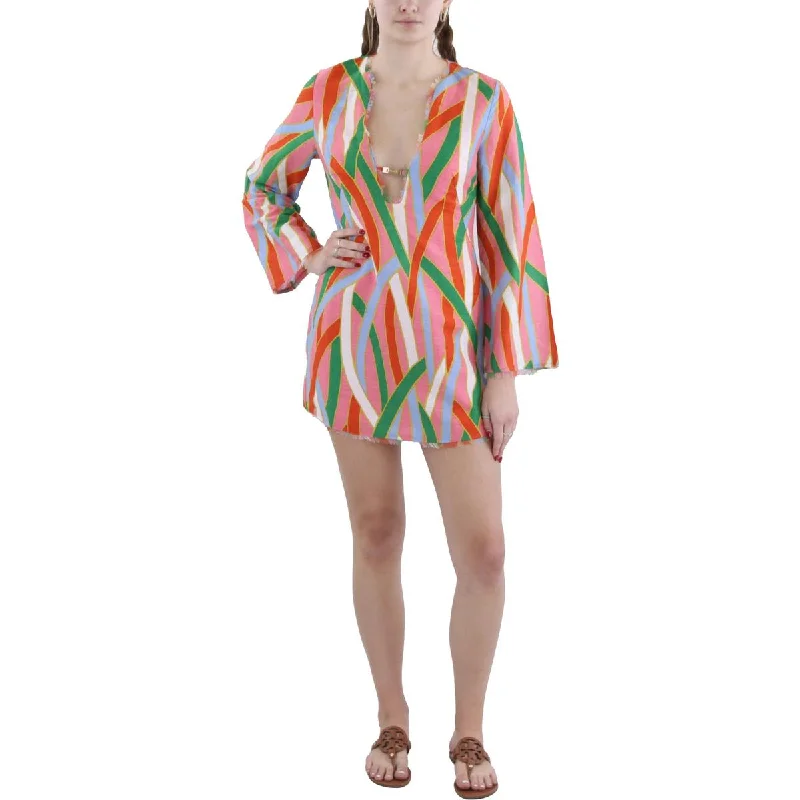 Special Savings layered dressCult Gaia Womens Printed V Neck Mini Dress