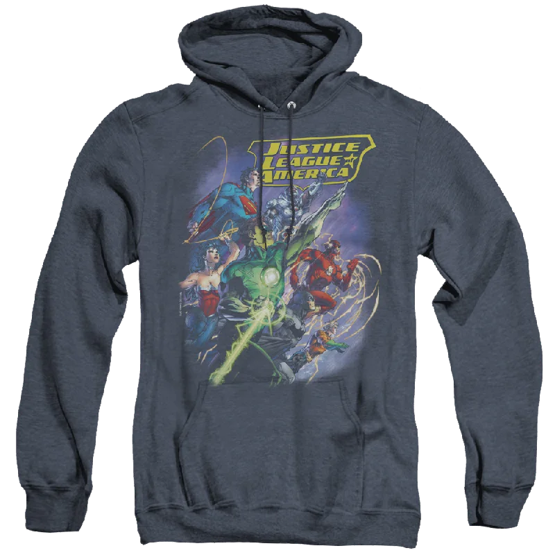Time-Limited Offer sports hoodieJustice League Onward - Heather Pullover Hoodie