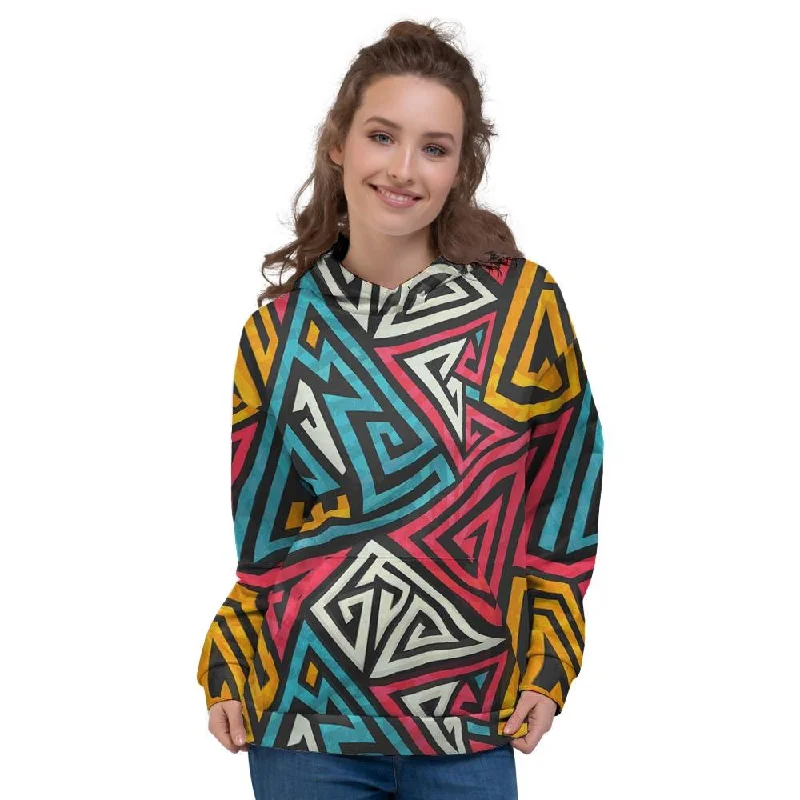 Great Bargains Graffiti geometric seamless pattern Women's Hoodie