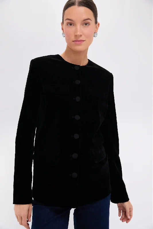 Lowest Price casual coat jacketBlack Velvet Jennings Jacket