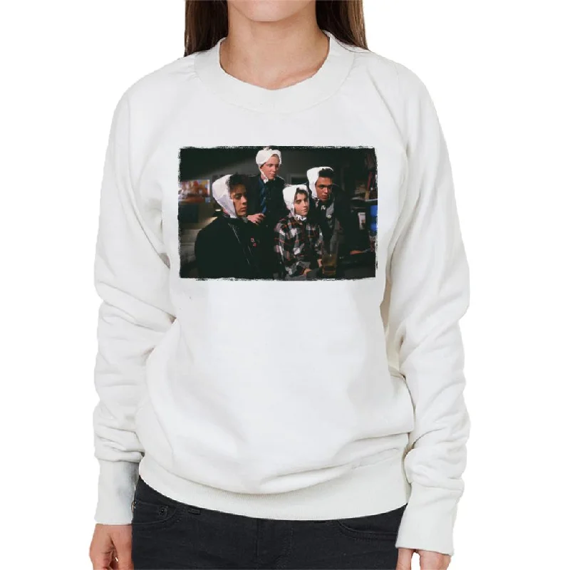 Savings Event premium gym hoodieWeird Science Why Are We Wearing Bras On Our Heads Women's Sweatshirt