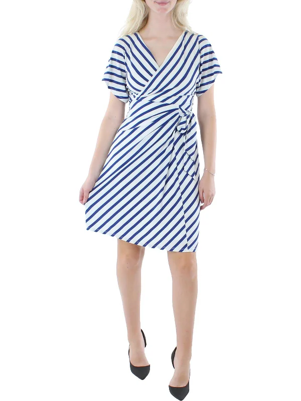 Deep Discounts bodycon dressWomens Surplice Knee Wrap Dress