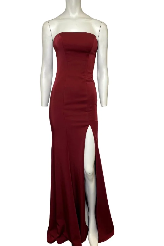 Weekend Flash Sale ruffle dressClassic Evening Gown In Wine