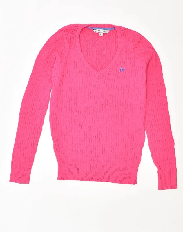 Discount Extravaganza soft sports hoodieCREW CLOTHING Womens Crew Neck Jumper Sweater US 10 Large Pink Cotton