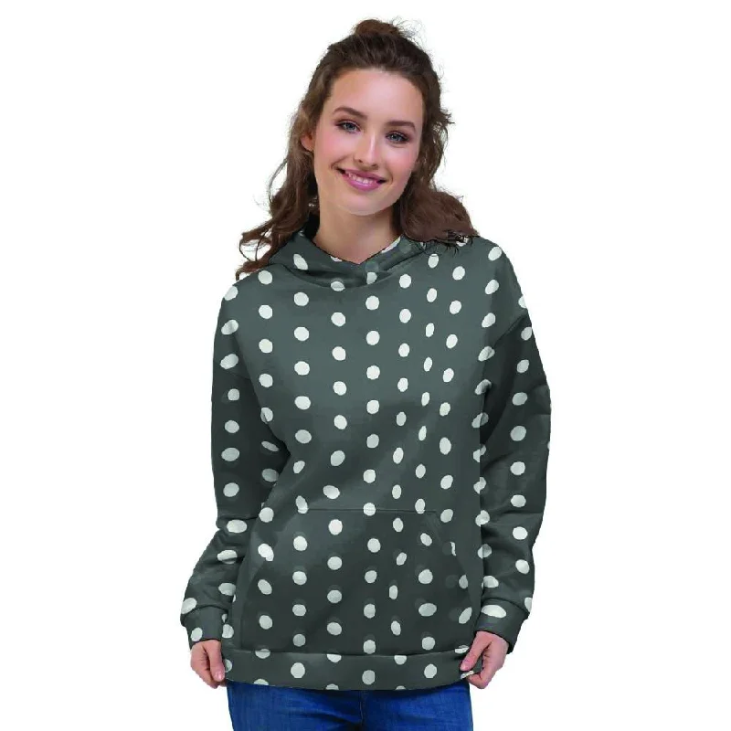Last Chance Black Tiny Polka Dot Women's Hoodie