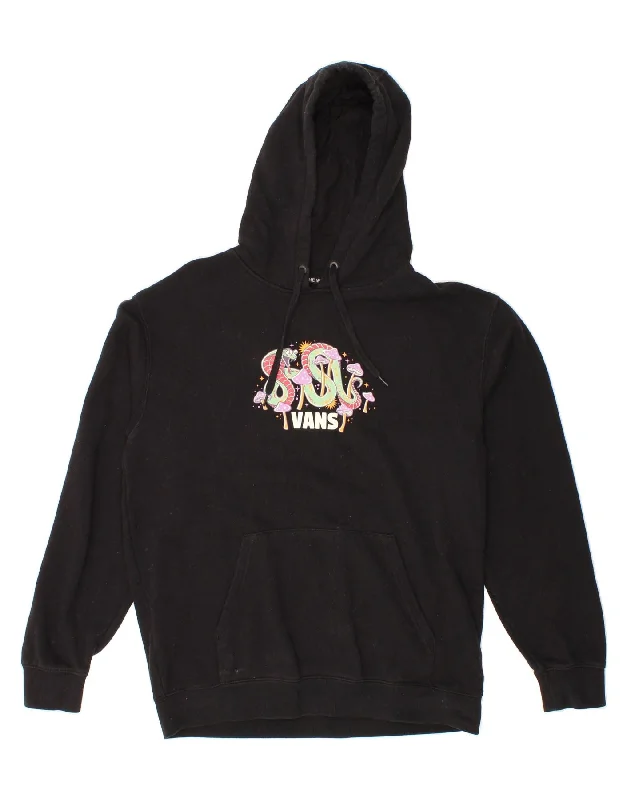 Price Fest VANS Mens Graphic Hoodie Jumper Large Black Cotton