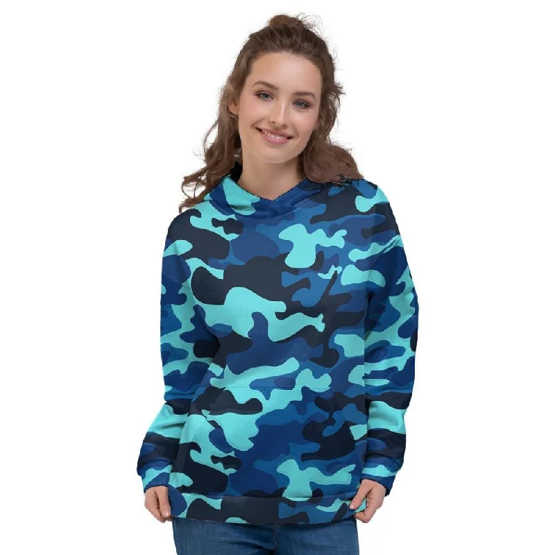 Sale Event Blue Camoflage Print Women's Hoodie